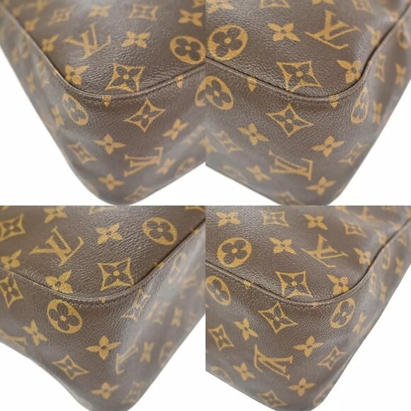 LOUIS VUITTON Logo Looping GM Shoulder Bag Monogram Leather Brown M51145 73ED287 - Picture 16 of 16